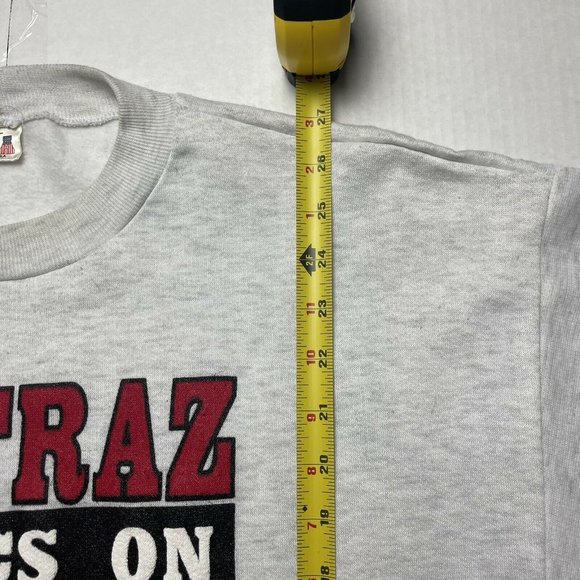 vintage 90’s Alcatraz Olympics Crewneck Sweatshirt Size Large made in USA Gray - Picture 3 of 5